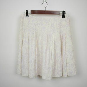 Ann Taylor LOFT Women's 4p - Purple & off white pleated flared skirt knee length